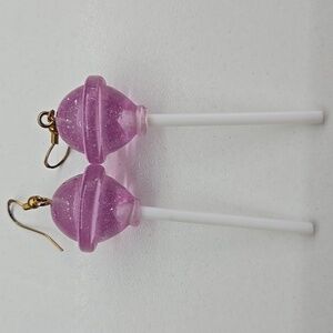 ✨2/$10✨ Pink Resin Saturn Drop Sterling Silver Elements Earrings 2.5''